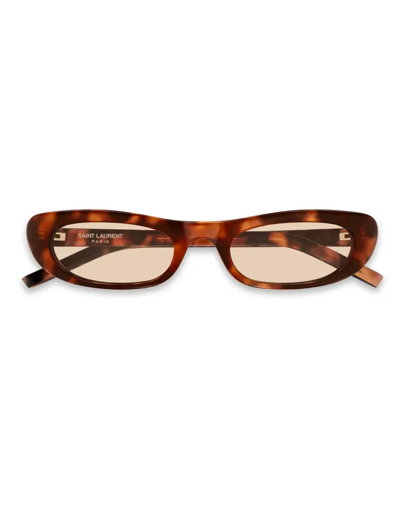 Saint Laurent 557 Sonnenbrille mit ovalem Gestell - Braun Braun
