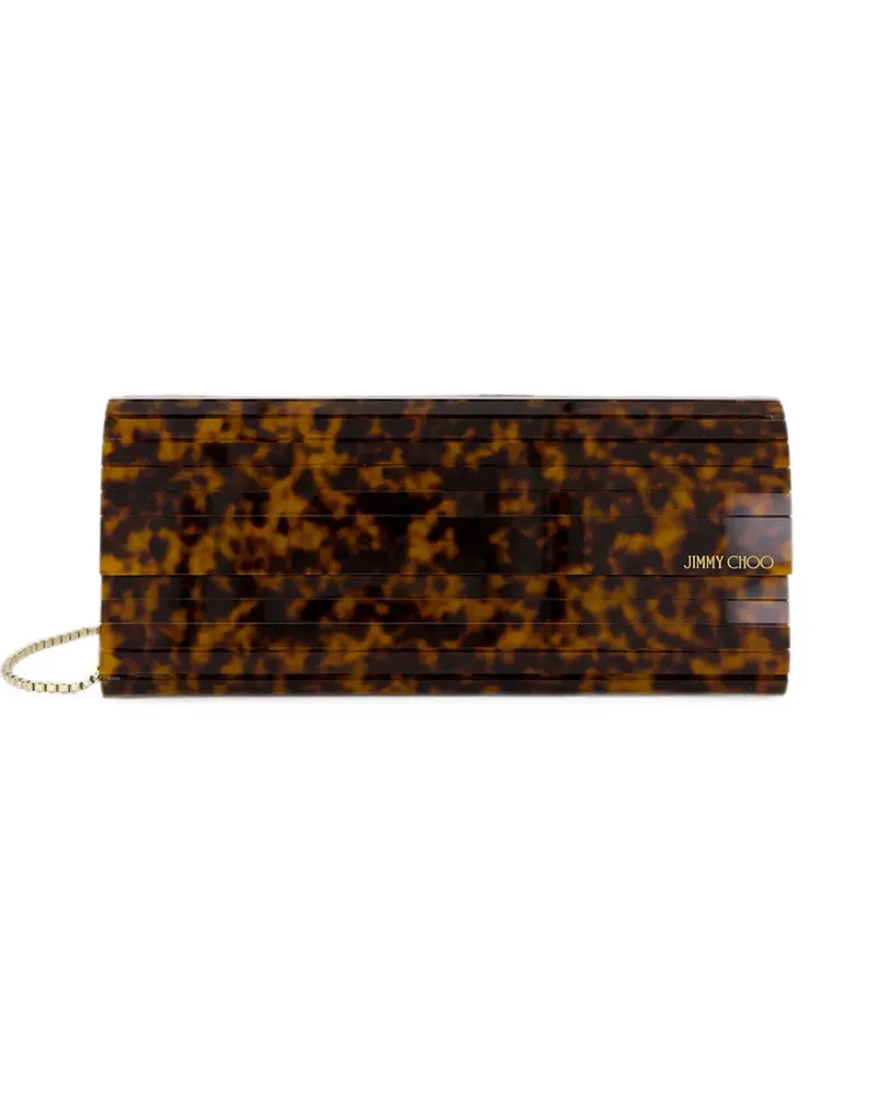 Jimmy Choo Sweetie tortoiseshell-effect clutch bag - Braun Braun