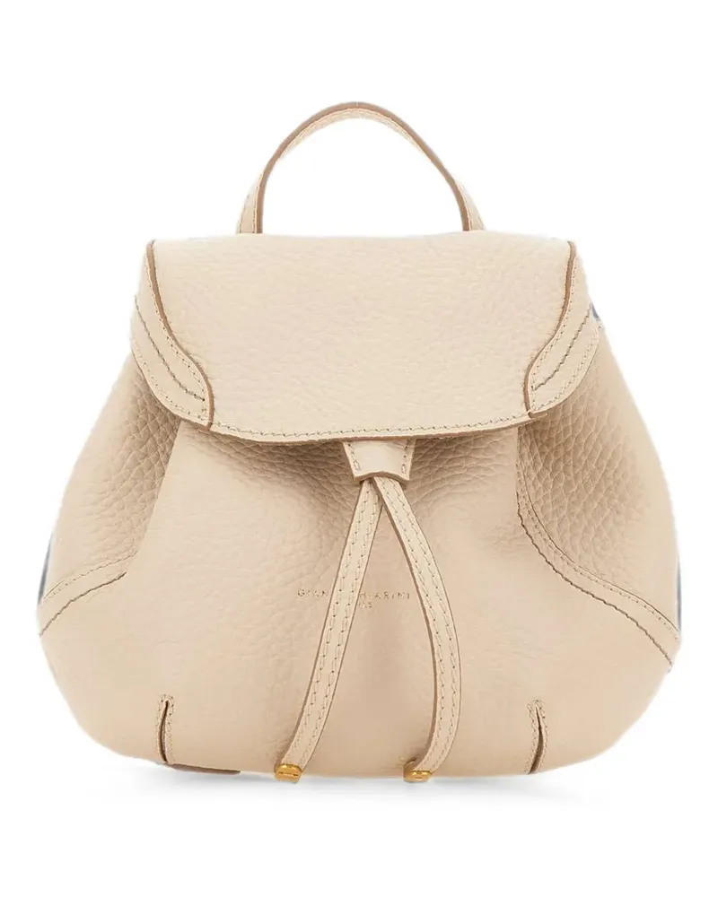 Gianni Chiarini Violette hammered-leather backpack - Nude Nude