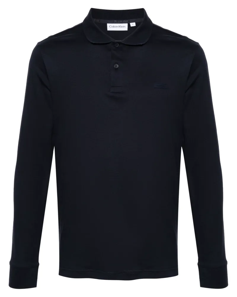 Calvin Klein Poloshirt mit Logo-Patch - Blau Blau
