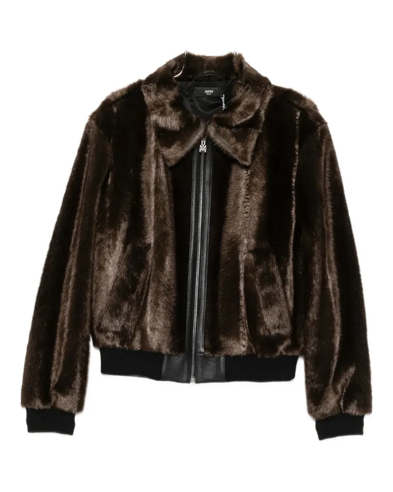 Amiri faux-fur panelled jacket - Braun Braun