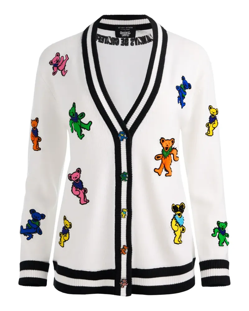 Alice + Olivia Bestickter Bradford Cardigan - Weiß Weiß