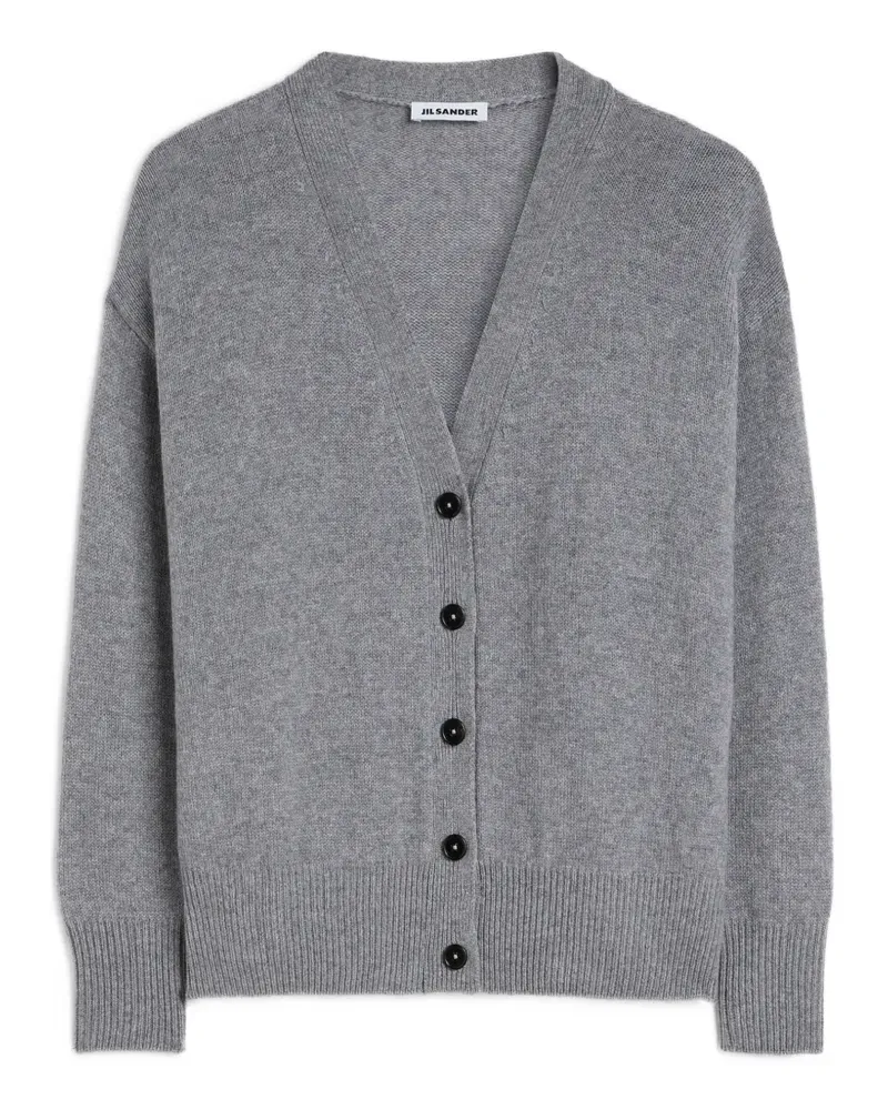 Jil Sander Kaschmircardigan mit V-Ausschnitt - Grau Grau