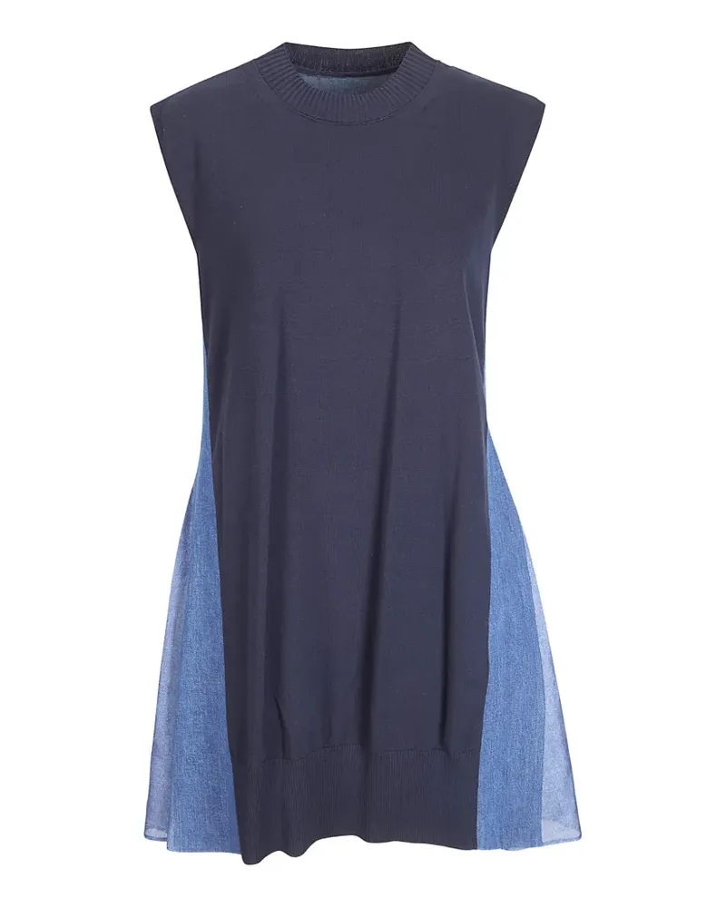 Sacai denim knit mini dress - Blau Blau
