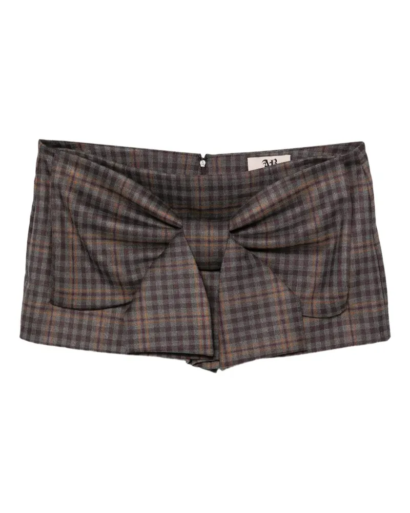 Aniye By check bow-detail shorts - Rot Rot