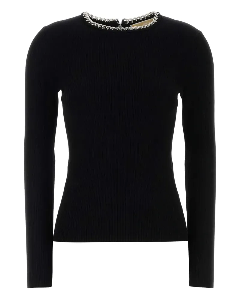 Michael Kors Geripptes Langarmshirt - Schwarz Schwarz