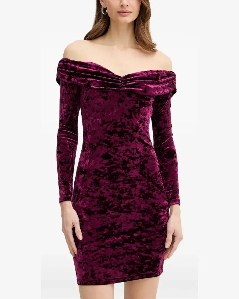Guess Schulterfreies Minikleid - Violett Violett