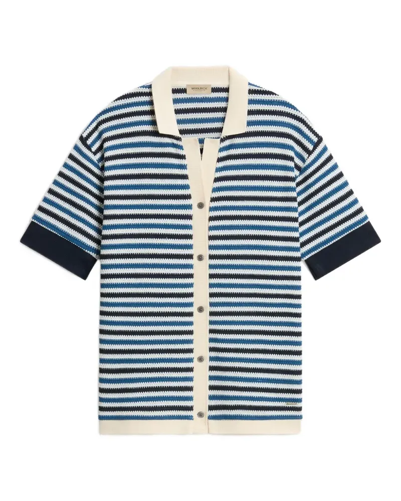 Woolrich striped crochet-effect shirt - Blau Blau