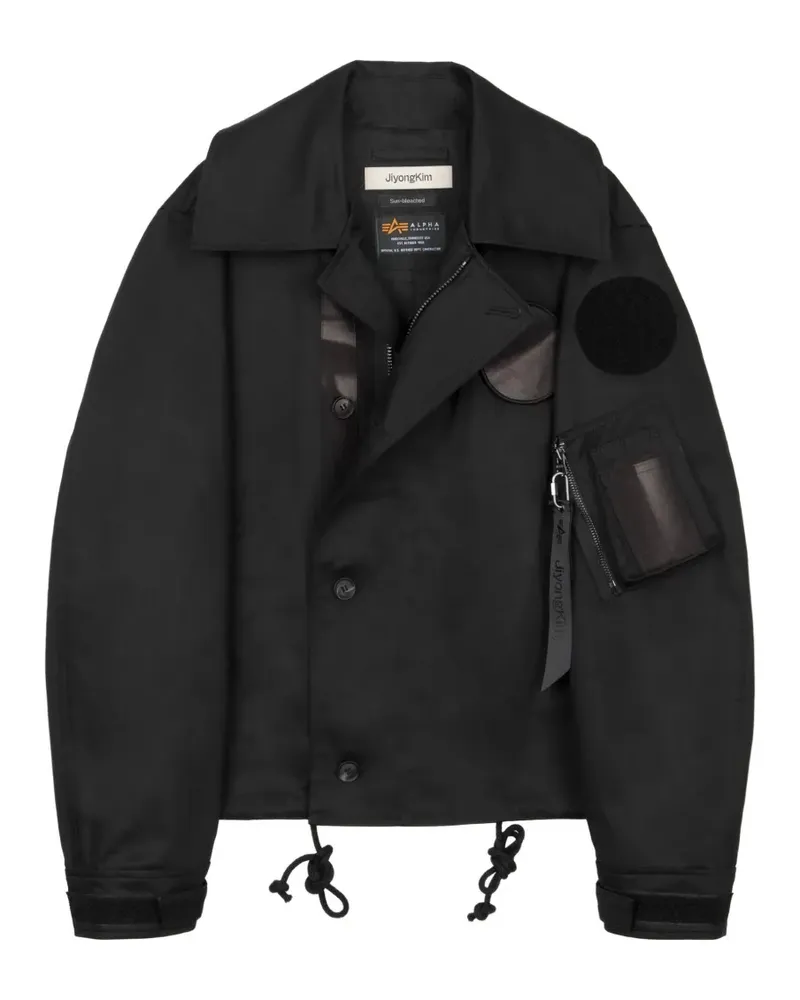 JiyongKim x Alpha Industries Sun-Bleached zip-fastening jacket - Schwarz Schwarz