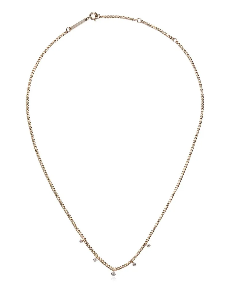 ZOË CHICCO 14kt XS Gelbgoldhalskette mit Diamanten Gold