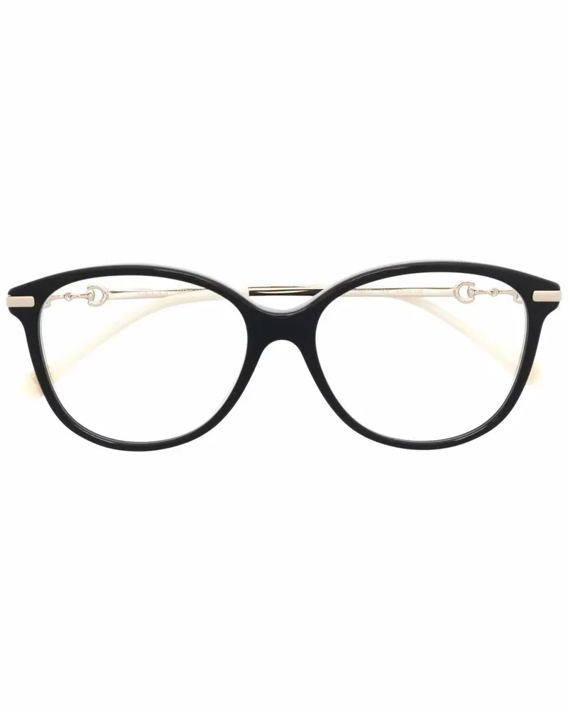 Gucci Brille mit rundem Gestell - Schwarz Schwarz