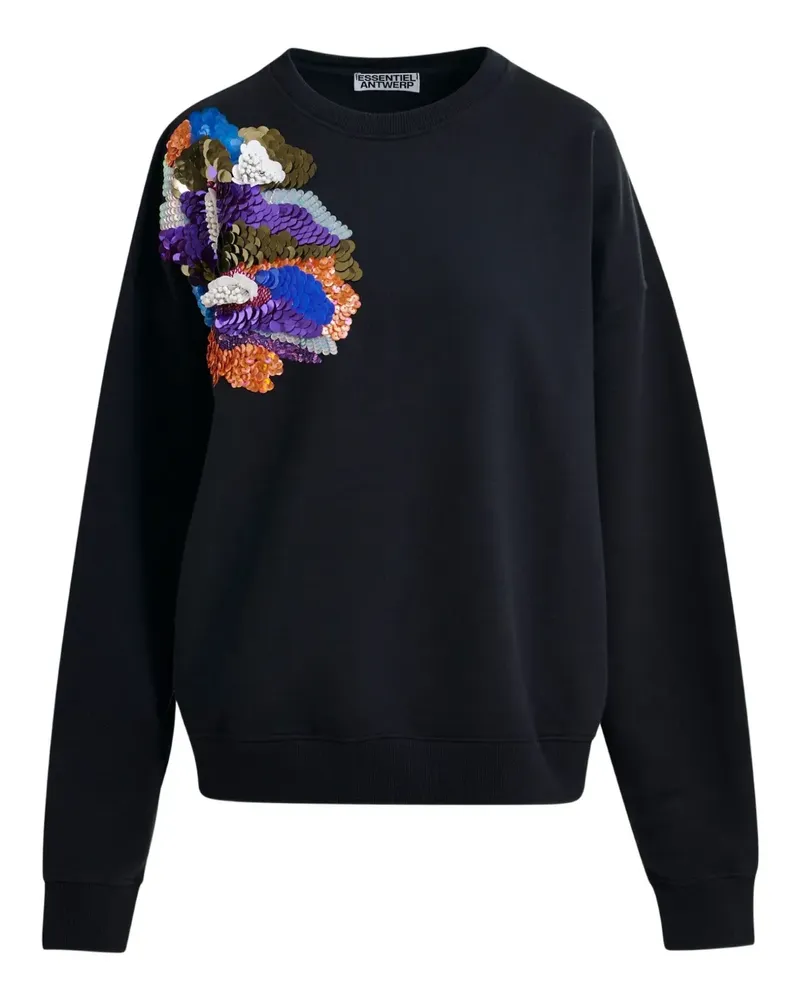 Essentiel Ivening Sweatshirt mit Blumen - Schwarz Schwarz