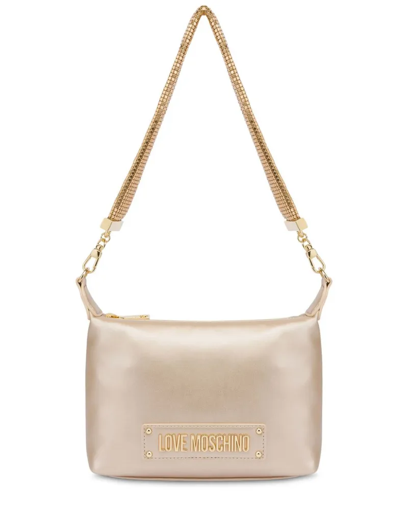 Moschino Schultertasche mit Logo - Gold Gold