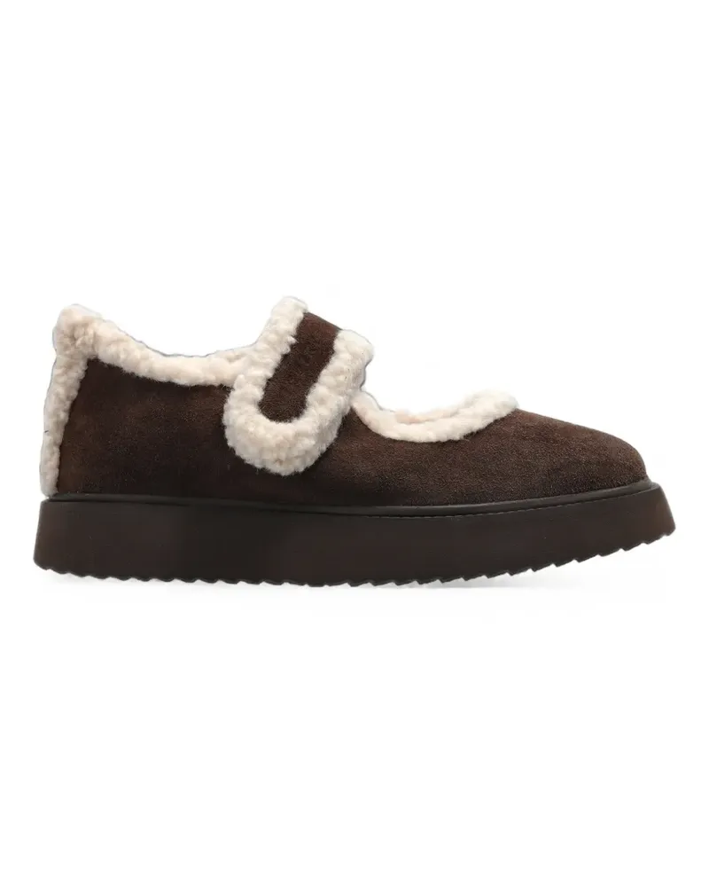 INUIKII Shearling M.J. ballet flats - Braun Braun