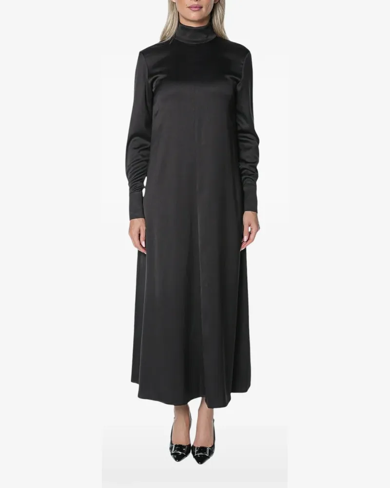 Drykorn Nainen high-neck long-sleeved A-line maxi dress - Schwarz Schwarz