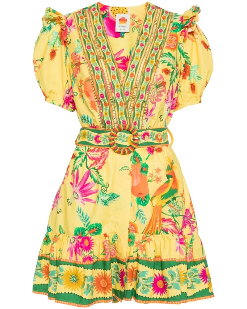 FARM Rio Delicate Fruit Garden Minikleid - Gelb Gelb