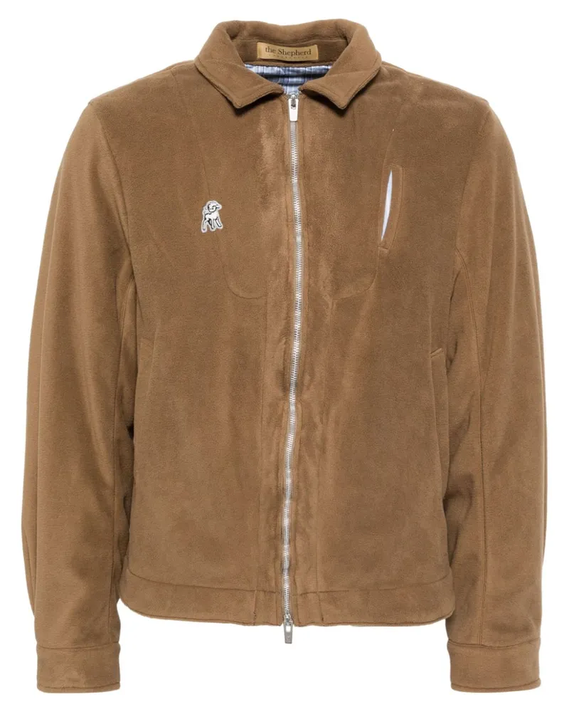 Undercover Jacke aus Fleece mit Logo-Stickerei - Braun Braun