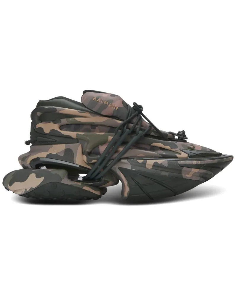 Balmain Unicorn Sneakers mit Print - Nude Nude