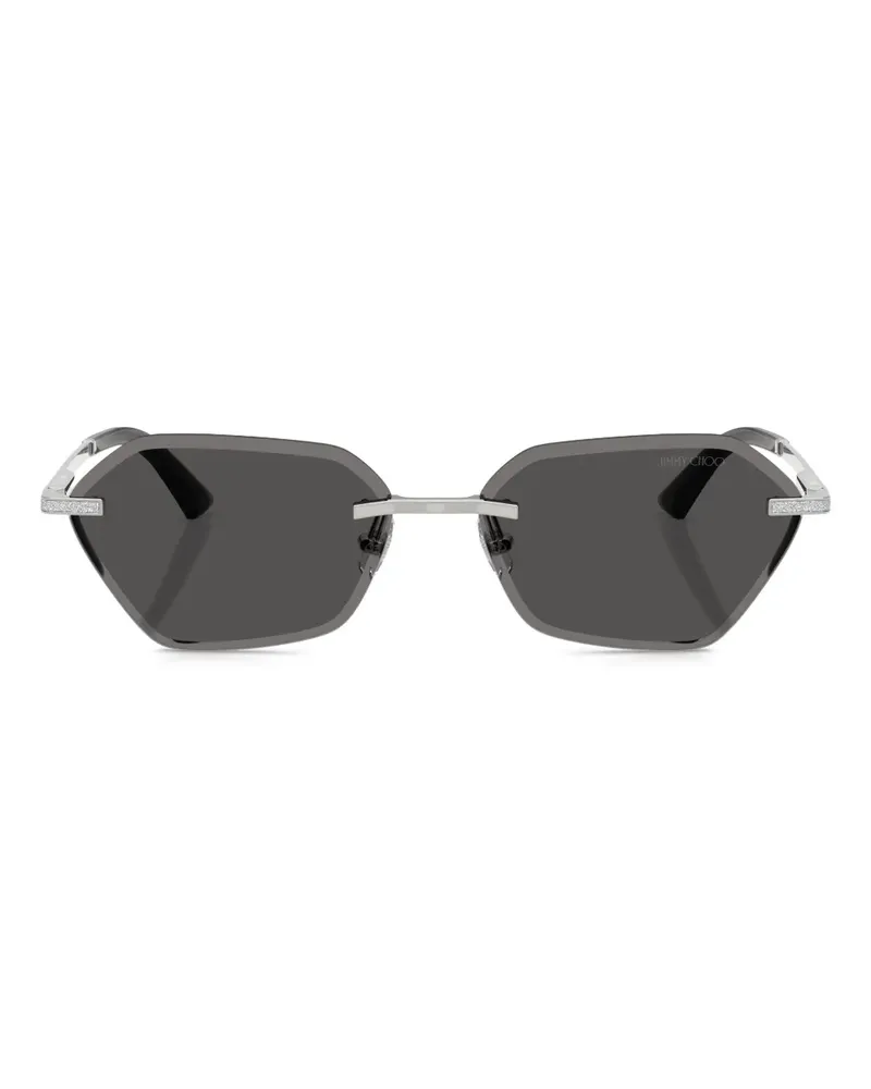 Jimmy Choo Geometrische Sonnenbrille mit Glitter-Detail - Silber Silber