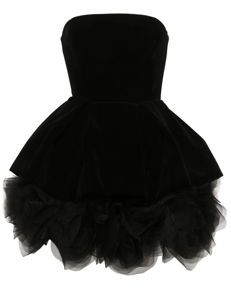 Ana Radu Trägerloses Samtkleid - Schwarz Schwarz