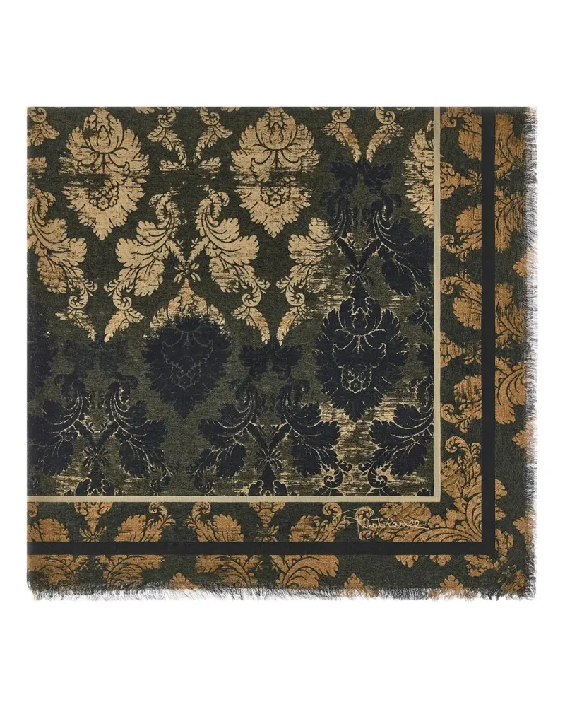 Roberto Cavalli Schal mit Brokat-Print - Grün Grün