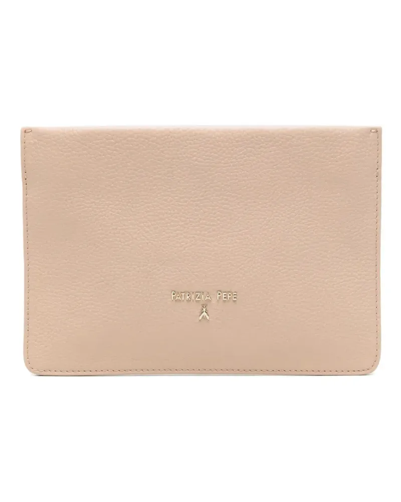 Patrizia Pepe Clutch mit Logo-Applikation - Nude Nude