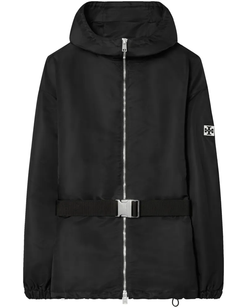 Tory Burch Kapuzenjacke mit Logo-Applikation - Schwarz Schwarz