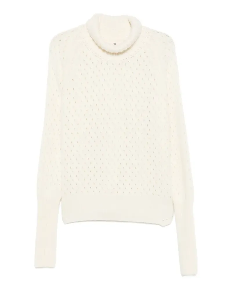 Ermanno Scervino Rollkragenpullover mit Lochstrickmuster - Nude Nude