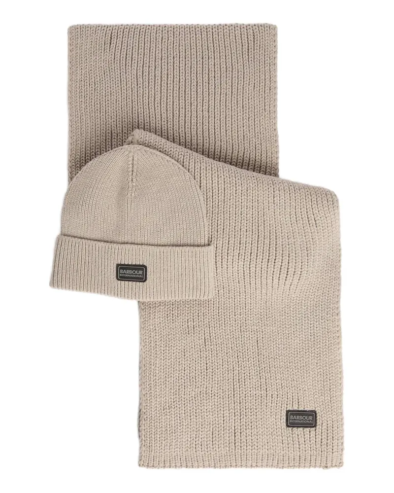 Barbour Set aus Sweeper Legacy Beanie und Schal - Nude Nude