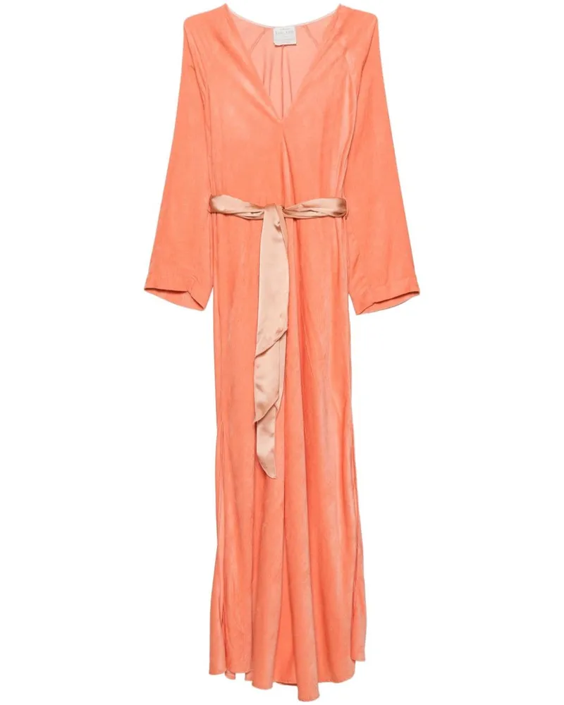 forte_forte Cord-Maxikleid mit Gürtel - Orange Orange