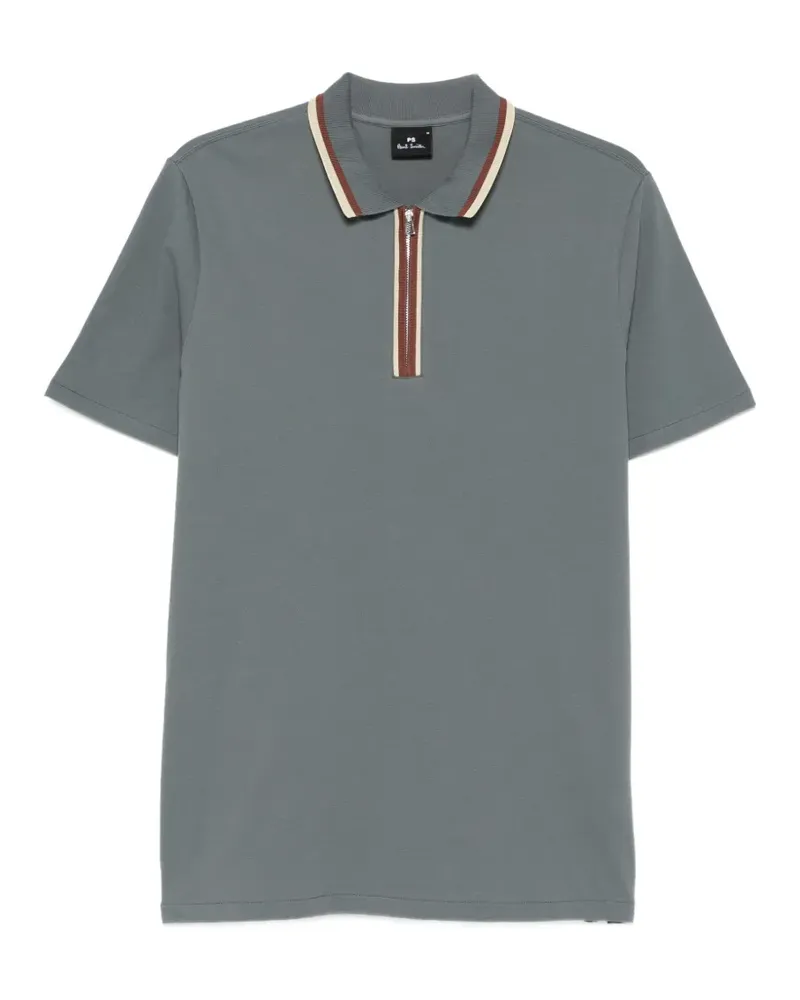 Paul Smith striped zip polo shirt - Grau Grau