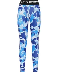 Philipp Plein Leggings mit Camouflage-Print Blau