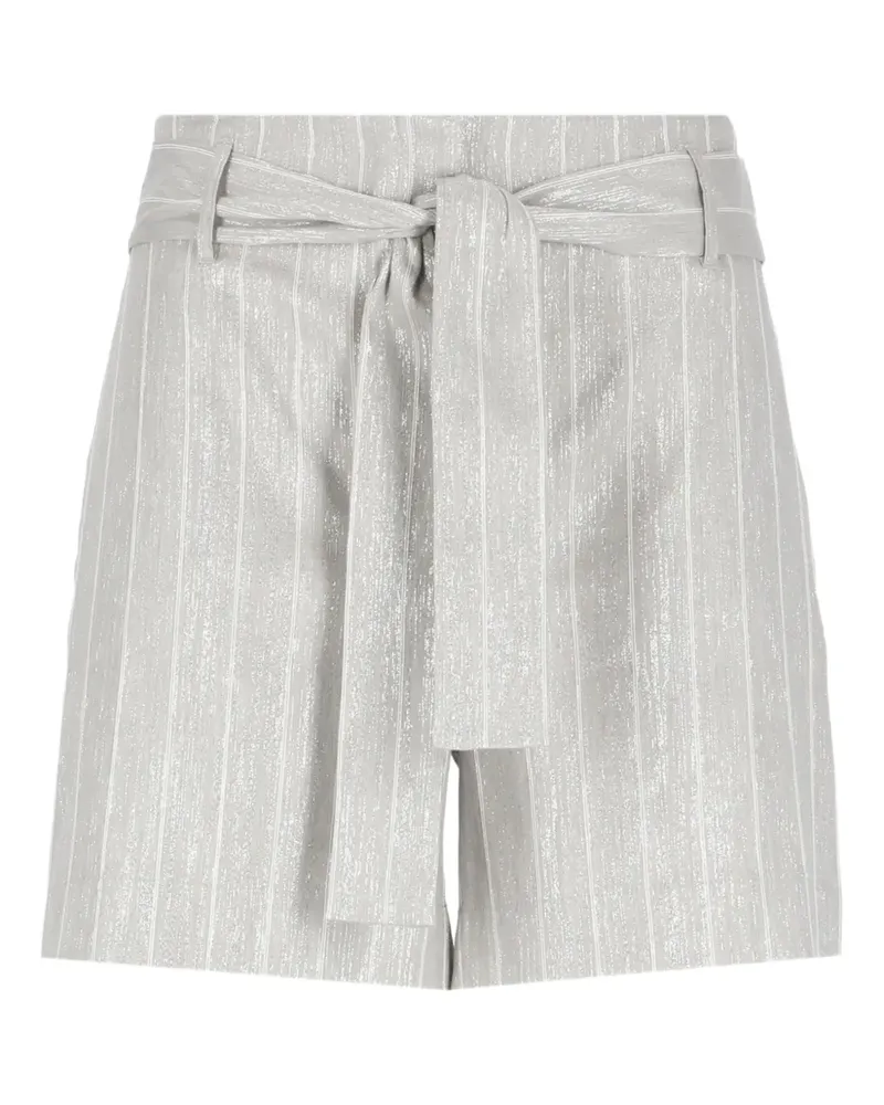 D.EXTERIOR Gestreifte Shorts mit Gürtel - Grau Grau