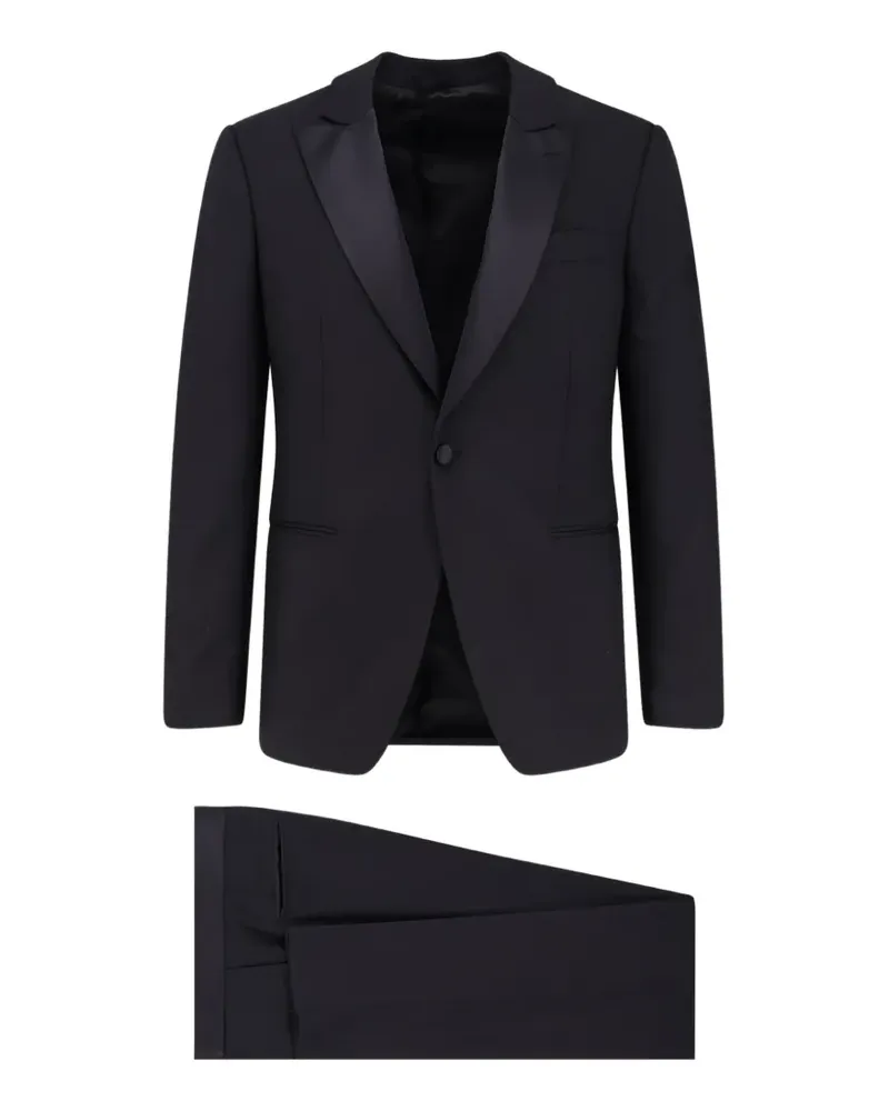LARDINI Soiree satin-lapel tuxedo - Schwarz Schwarz