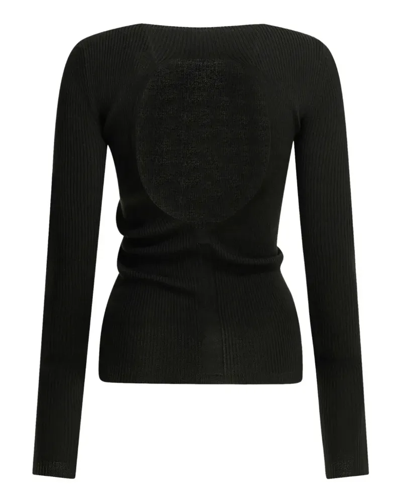 Rick Owens Gerippter Pullover mit Cut-Outs - Schwarz Schwarz