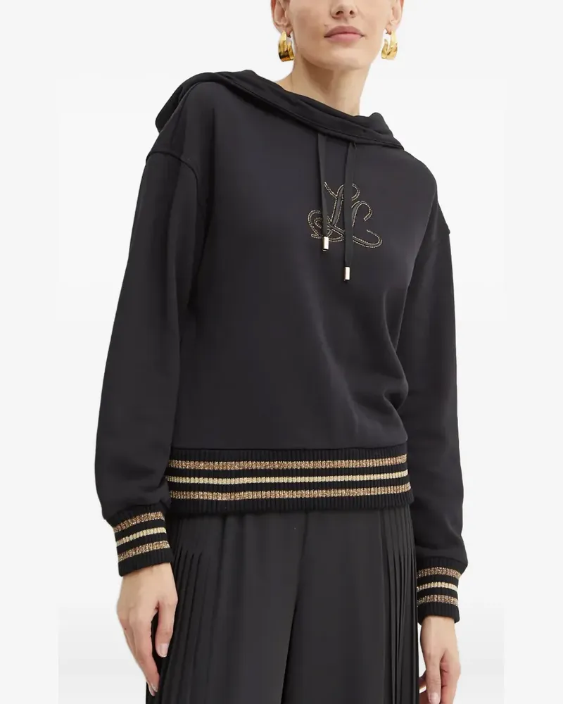 Luisa Spagnoli Hoodie mit Logo - Schwarz Schwarz