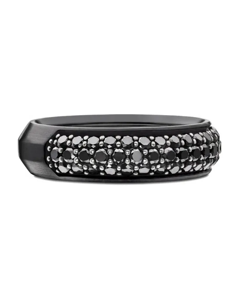 David Yurman Ring aus Titan mit schwarzen Diamanten Schwarz