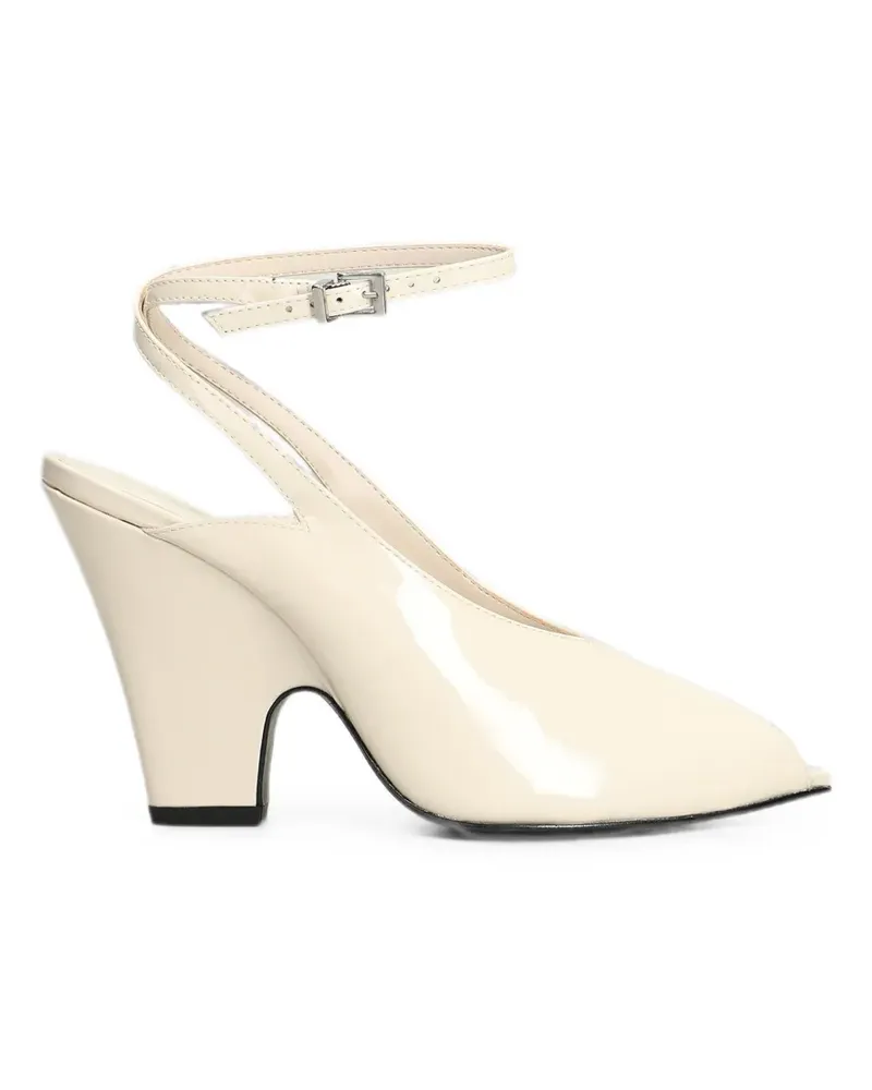 Schutz patent leather open-toe pumps - Weiß Weiß