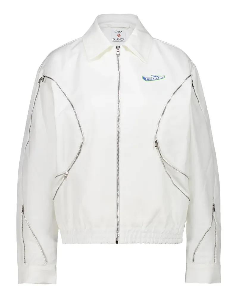 Casablanca Paris zip-up cotton jacket - Weiß Weiß