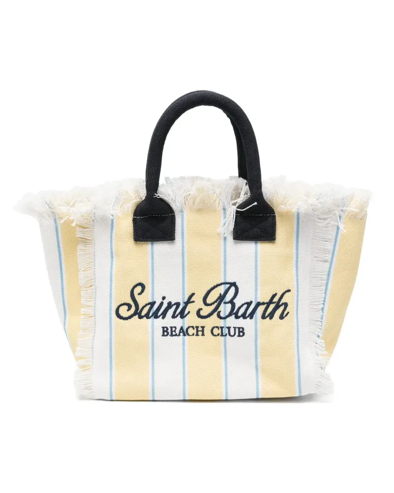 MC2 Saint Barth Gestreifte Colette Tote Bag mit ausgefransten Kanten - Gelb Gelb