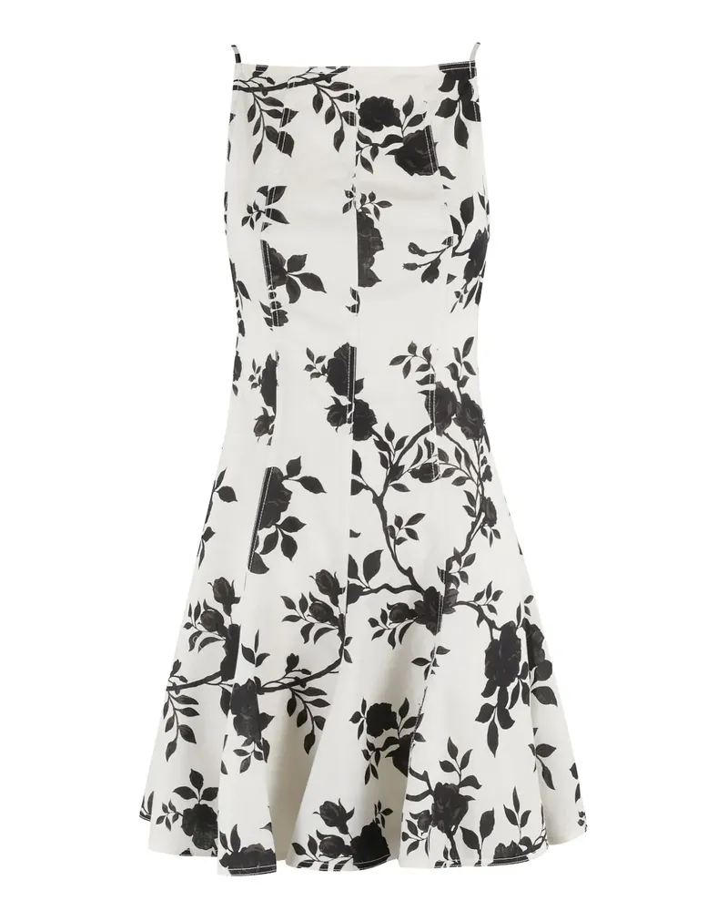 Self-Portrait Minikleid mit Blumen-Print - Weiß Weiß