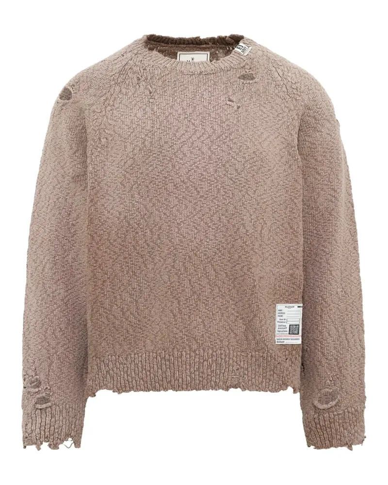 MIHARAYASUHIRO Sun Faded Like distressed-effect sweater - Nude Nude