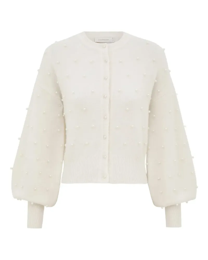 Zimmermann Cardigan mit Perlen - Weiß Weiß