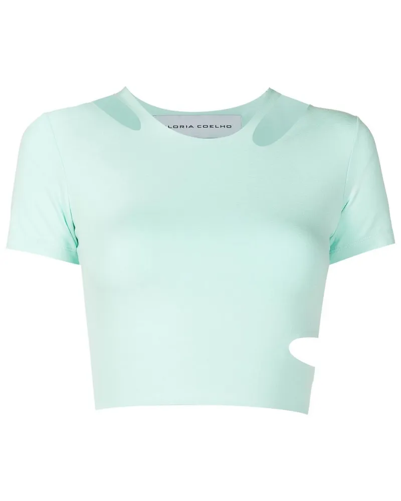 Gloria Coelho Cropped-Top mit Cut-Out - Grün Grün
