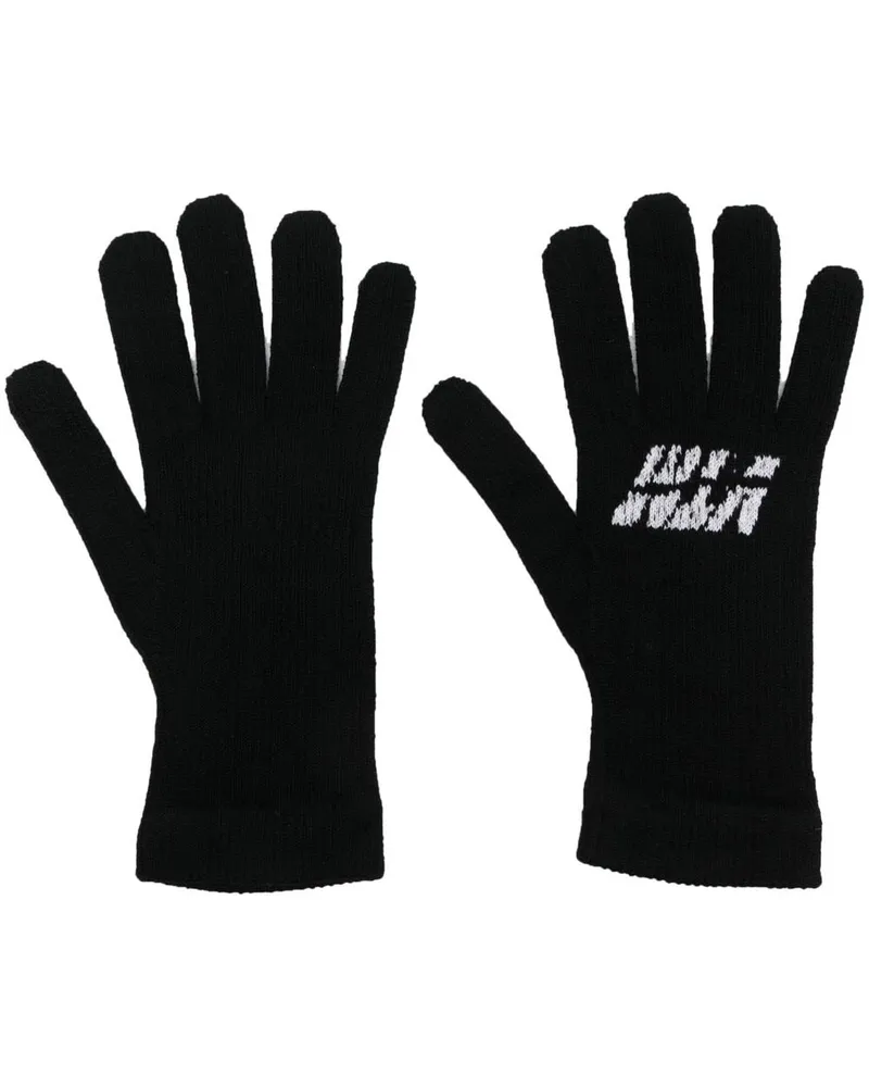 VTMNTS Intarsien-Handschuhe mit Logo - Schwarz Schwarz