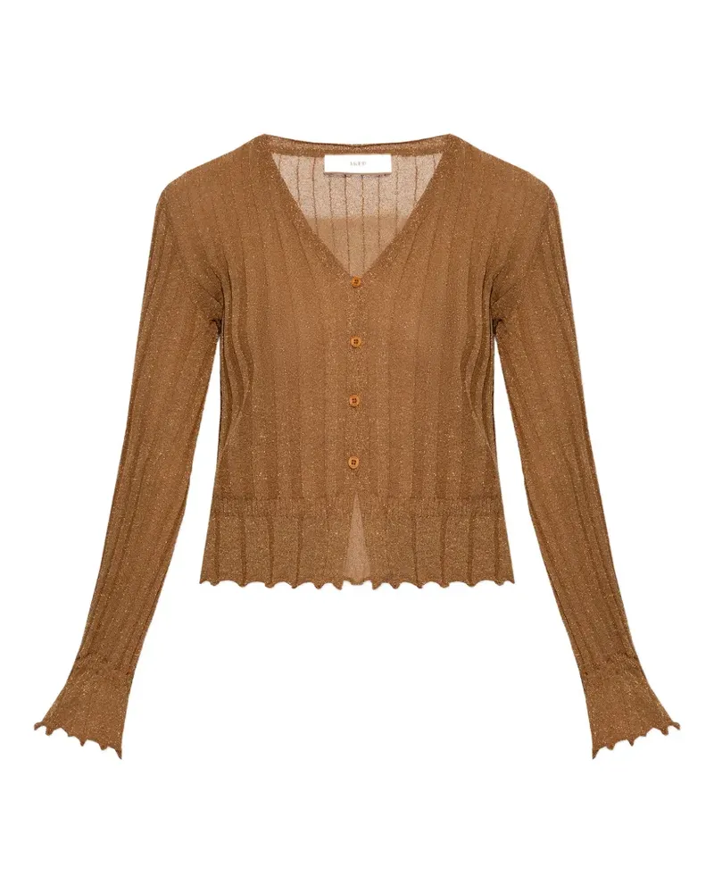 AKEP scallop-edge V-neck cardigan - Braun Braun