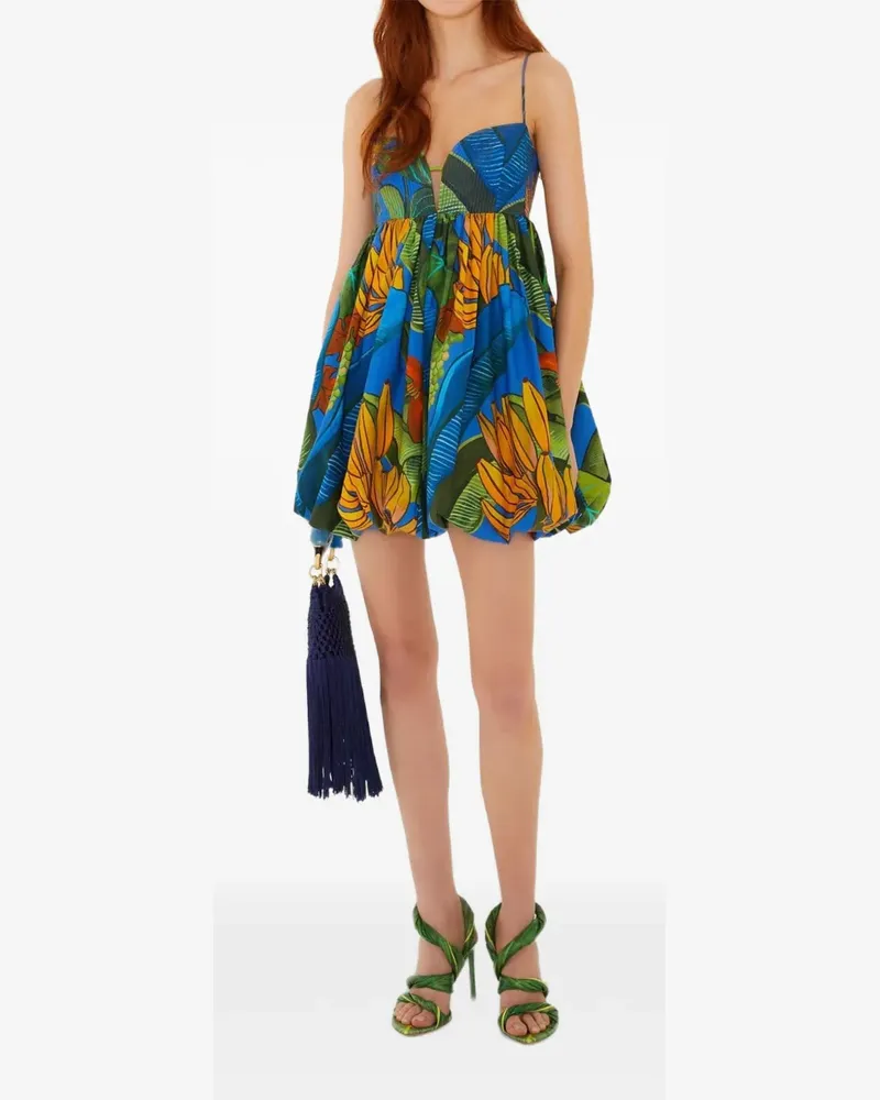 FARM Rio Ärmelloses Blue Banana Grapes Minikleid - Blau Blau