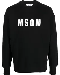 MSGM Sweatshirt mit Logo-Print Schwarz