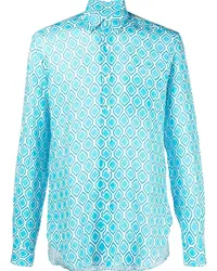 PENINSULA Hemd mit grafischem Print Blau