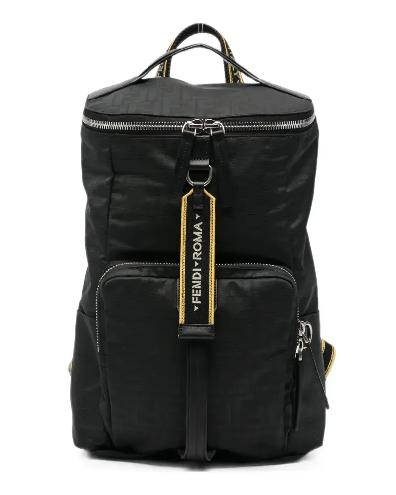 Fendi FF logo-jacquard backpack - Schwarz Schwarz